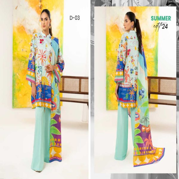 3 Piece Printed Lawn - Image 2