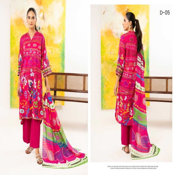 3 Piece Printed Lawn - Image 2