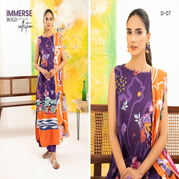 3 Piece Printed Lawn - Image 2