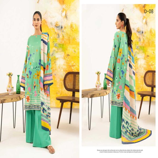 3 Piece Printed Lawn - Image 2