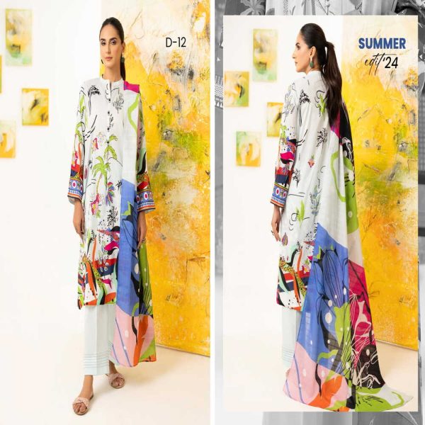 3 Piece Printed Lawn - Image 2