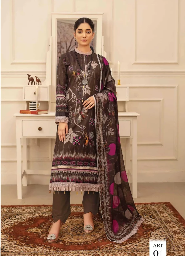 3 PC Printed Lawn D2