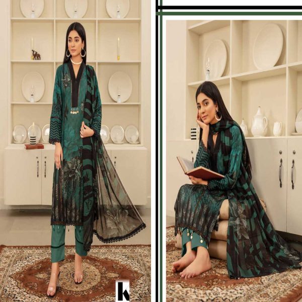 3 PC Printed Lawn D4 - Image 2