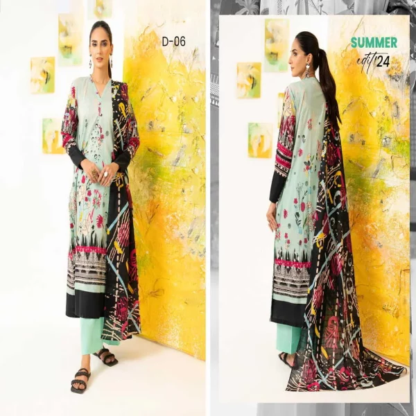 3 Piece Printed Lawn - Image 2