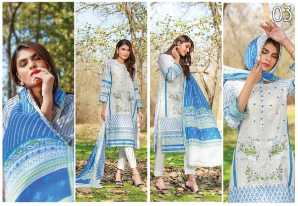 3 PC Embroidered lawn - Image 2