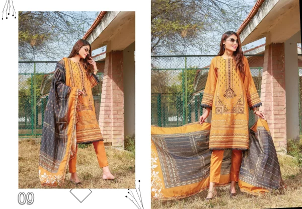 3 PC Embroidered lawn - Image 2