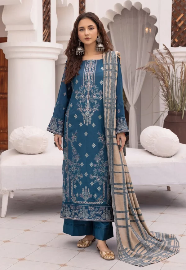 3 PC Embroidered Dhanak