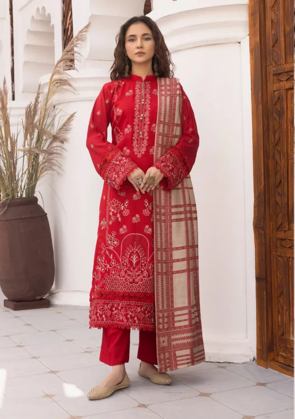 3 PC Embroidered Dhanak