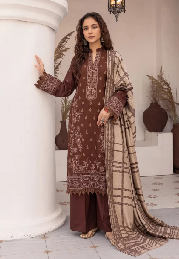 3 PC Embroidered Dhanak