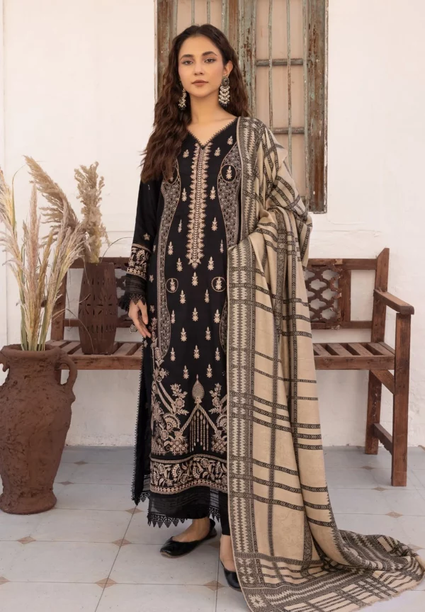 3 PC Embroidered Dhanak