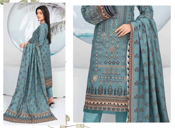 3 PC Digital Printed Khaddar - Image 4