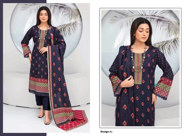 3 PC Digital Printed Khaddar - Image 3