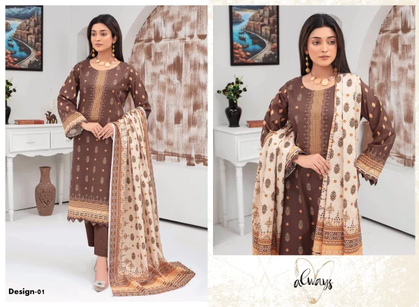 3 PC Digital Printed Khaddar - Image 5