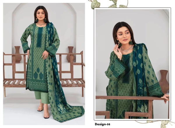 3 PC Printed Slub Khaddar - Image 4