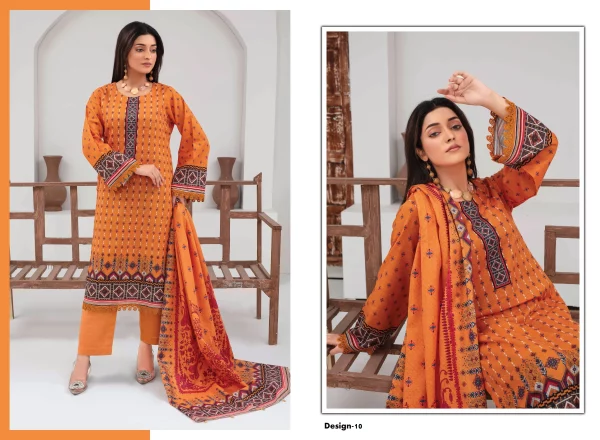 3 PC Digital Printed  Khaddar - Image 4