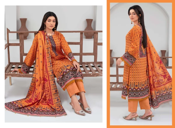 3 PC Digital Printed  Khaddar - Image 3