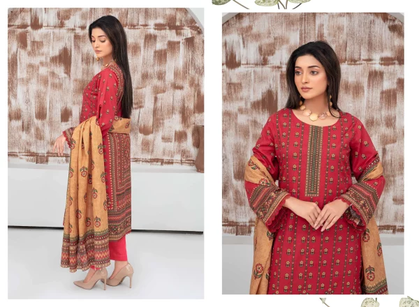 3 PC Digital Printed  Khaddar - Image 3