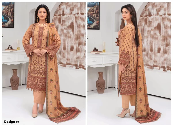 3 PC Printed Slub Khaddar - Image 3