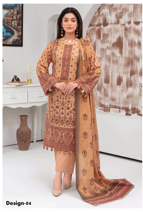 3 PC Printed Slub Khaddar