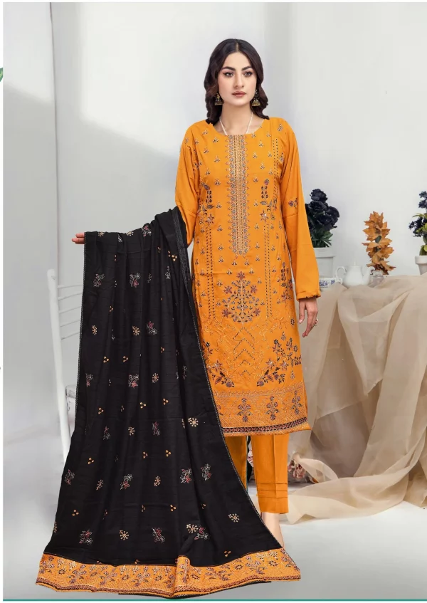 3 PC Embroidered Dhanak