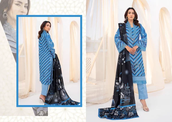 3 PC Digital Printed Soft Khaddar - Image 3