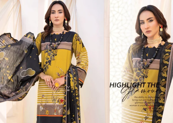 3 PC Digital Printed Soft Khaddar - Image 4