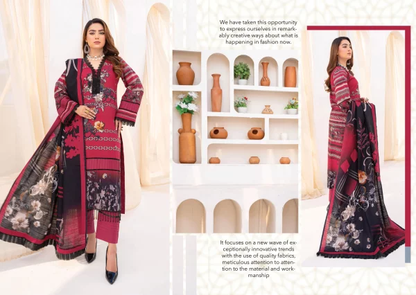 3 PC Digital Printed Soft Khaddar - Image 3