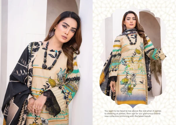 3 PC Digital Printed Soft Khaddar - Image 3